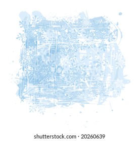 blue ice background & snowflakes