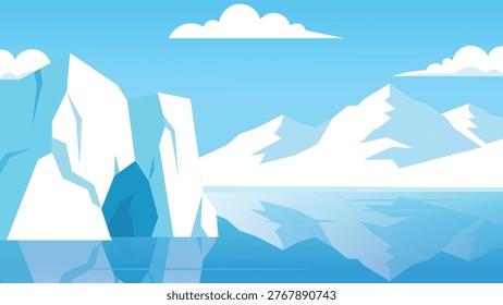 Blue Ice Caverns Arctic Flat Design Mystery
