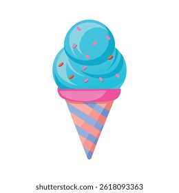 Blue Ice Cream Cone with Colorful Sprinkles