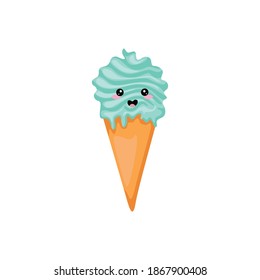 Blue ice cream is delicious and pretty.