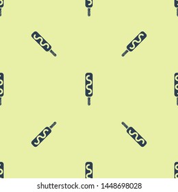 Blue Ice cream icon isolated seamless pattern on white background. Sweet symbol.  Vector Illustration
