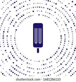 Blue Ice cream icon isolated on white background. Sweet symbol. Abstract circle random dots. Vector Illustration