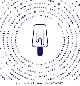 Blue Ice cream icon isolated on white background. Sweet symbol. Abstract circle random dots. Vector