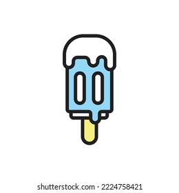 Blue Ice Cream Icon Vector Illustration