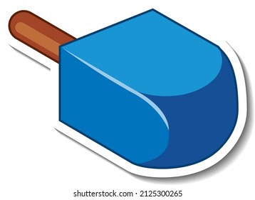 Blue ice cream stick cartoon sticker illustration