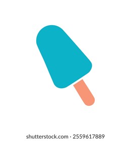 Blue ice cream vector illustration, ice cream flat icon