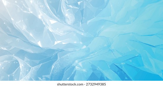 blauer Eiskristall-Hintergrund mit abstrakter geometrischer Textur für kalte, ruhige Bilder
