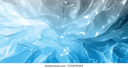 Fondo azul del cristal de hielo con la textura geométrica Abstractas para la ilustración moderna de los visuales de la calma fría