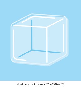 The Blue Ice Cube. Isolated Vector Illustration