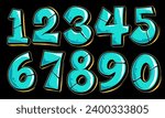 Blue Ice Graffiti Numbers illustration vector Urban Charm of Coolness in Street Art