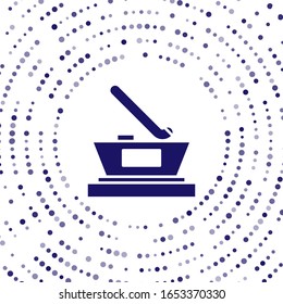 Blue Ice hockey cup champion icon isolated on white background. Hockey trophy. Abstract circle random dots. Vector Illustration