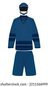 Blue Ice Hockey Jersey. Vector Illustration