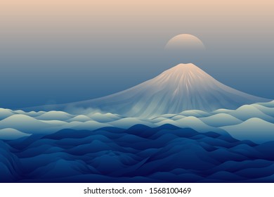 blue ice mountain landscape background