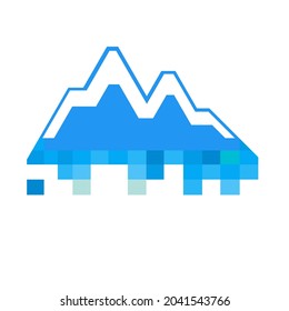 Blue ice mountain logo icon with color palette