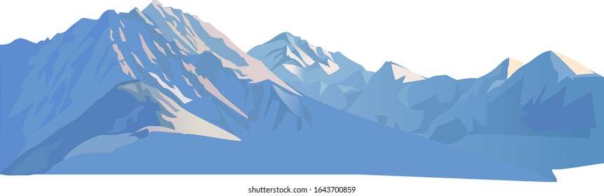 blue ice mountain vector design with sunlight reflection