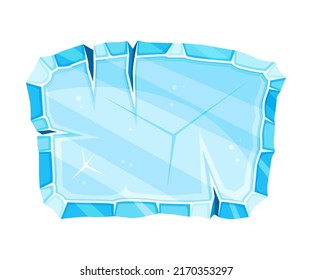 Blue Ice Shaped Element for Game and Web Design Vector Illustration