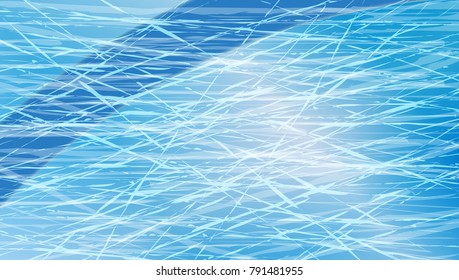 Blue Ice Texture. Winter Games Rink Top View. EPS10 Vector