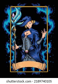 Blue Ice Wizard with staff