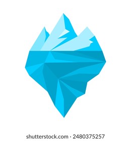 Blue iceberg or ice mountain icon flat vector design