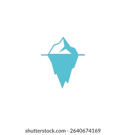 Blue Iceberg Vector EPS Icon Isolated on White Background