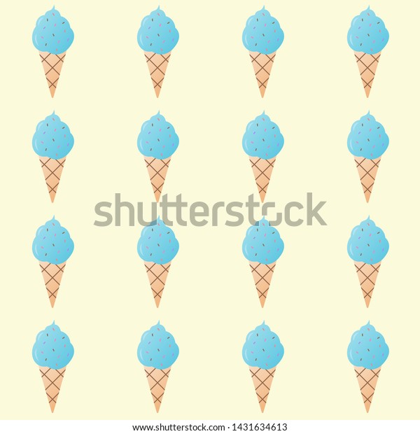 Blue Icecream Seamless Pattern Vector Illustration Stock Vector Royalty Free 1431634613 3671