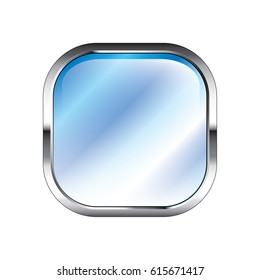 Blue ice-themed rounded square background, with space for your text. Vector illustration.