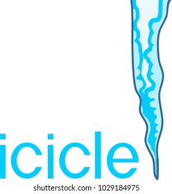 Blue icicle on white background