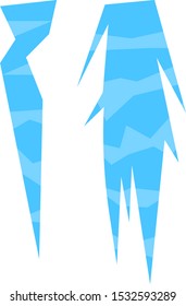 blue icicles with shiny patterns nature concept cold season objects on white background
