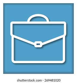 Blue Icon with Abstract  Briefcase 