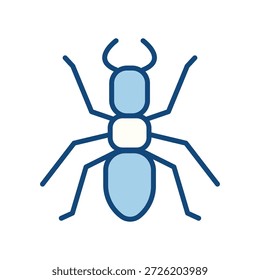 Blaues Symbol einer Ameise