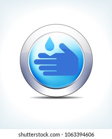 Blue Icon Button Corrosive Sign, for use in your Healthcare & Pharmaceutical presentations