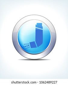 Blue Icon Button Inhaler, Asthma, for use in your Healthcare & Pharmaceutical presentations