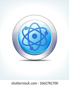 Blue Icon Button Nuclear Symbol Radioactive, for use in your Healthcare & Pharmaceutical presentations