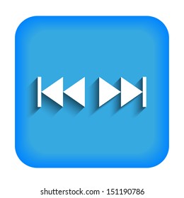 Blue icon with buttons for fast forward and backward