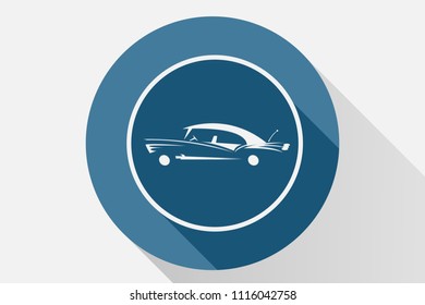 Blue icon of a car.