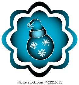 Blue icon with Christmas ball