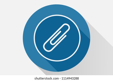 Blue icon of a clip.