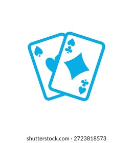 A blue icon depicting two overlapping playing cards, a spade and a heart suit.