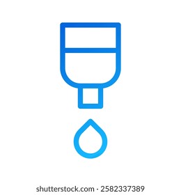 Blue Icon: Dispenser with Single Liquid Drop