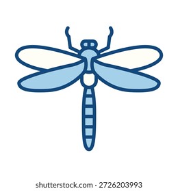 Ícone azul de uma libélula