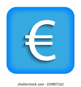 Blue icon with euro