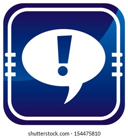 Blue icon with exclamation mark