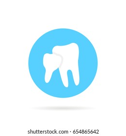 blue icon of family dentistry isolated on white background. flat style trend modern logotype or graphic art design. concept of dentista dental care or simple emblem for odontologia clinic office