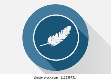 Blue icon of feathers.