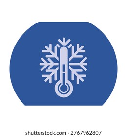 A blue icon featuring a thermometer surrounded by a snowflake, symbolizing cold weather conditions.