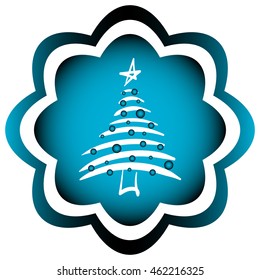 Blue icon with a fir-tree