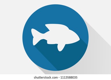 Blue icon of a fish.