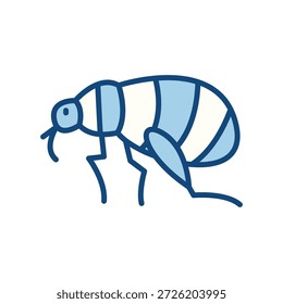 Blue icon of an flea