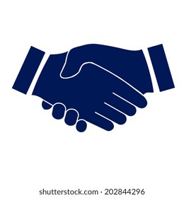 blue icon handshake. background for business and finance