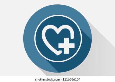 Blue icon of a heart.